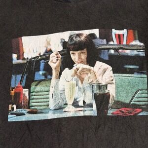 Y2K Pulp Fiction Mia Wallace Milkshake Long Sleeve Graphic‎ T-Shirt Large 2020